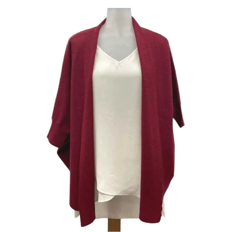 Eileen Fisher Women's Size L maroon Solid Cardigan