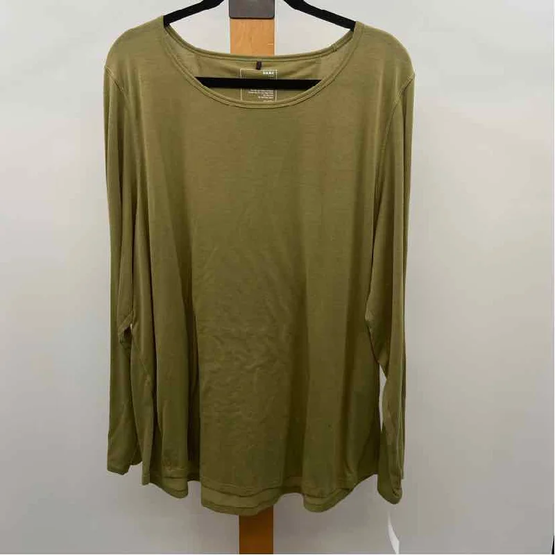 GAME Women's Size L Green Solid Long Sleeve Shirt