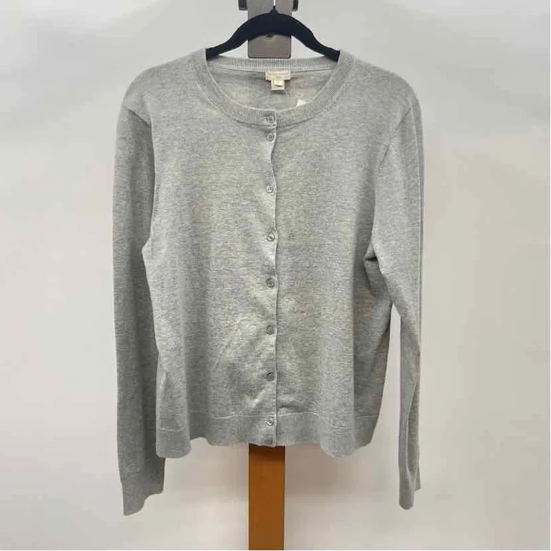 J Crew Women's Size XL Gray Solid Cardigan