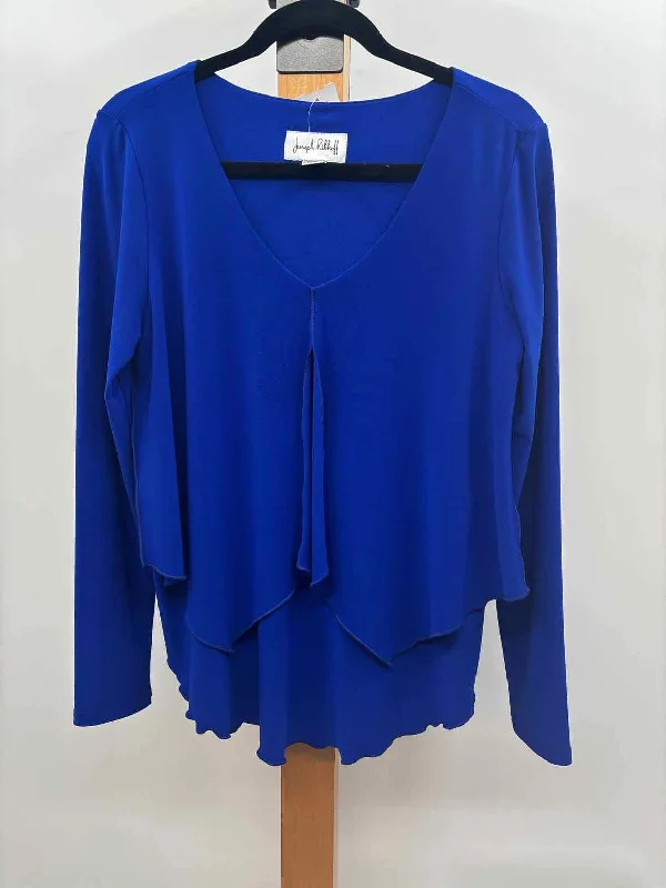 Joseph Ribikoff Women's Size 6 Blue Solid Long Sleeve Shirt