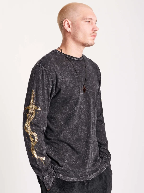 Mineral Wash Gold Dagger Long Sleeve