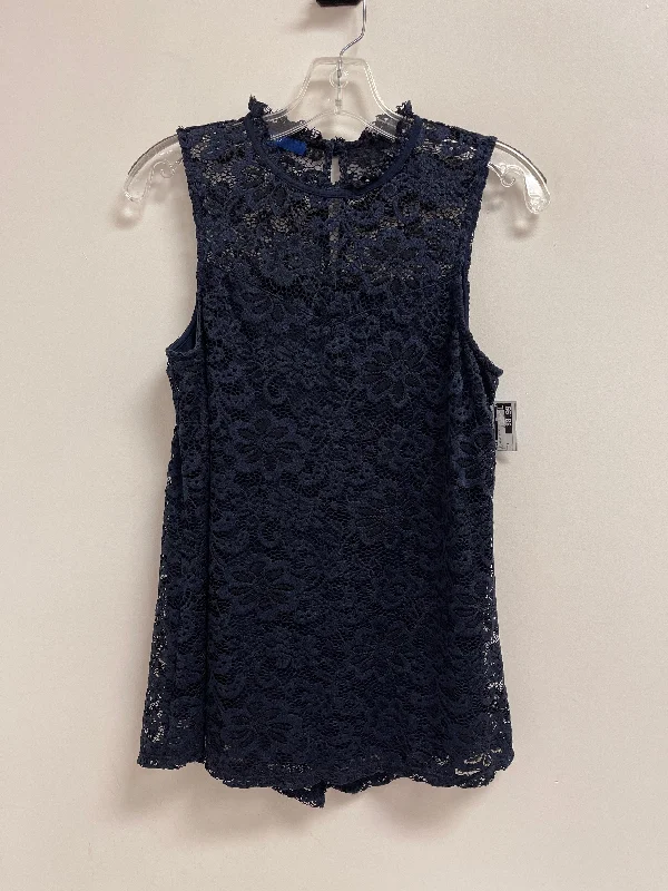 Top Sleeveless By Apt 9 In Navy, Size: S