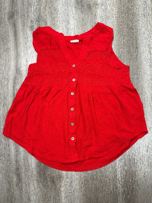 Top Sleeveless By Jodifl In Red, Size: S