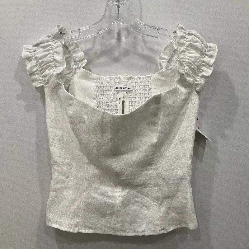 Top Sleeveless By Reformation In White, Size: 2